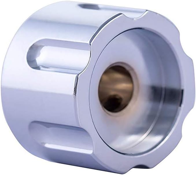 guyker 3Pcs Guitar Potentiometer Control Knobs for 6mm(0.24”) Dia. Shaft Pots - Knurled Volume and Audio Switch Knob Replacement for Electric Guitar or Precision Bass - Brass, CNC Machined (Chrome) - Image 4